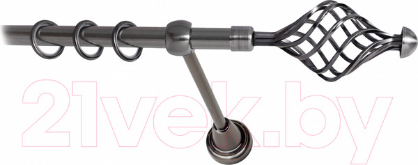 Изображение товара Карниз для штор Lm Decor Вираж 098 1р гладкий (антрацит, 2.8м)