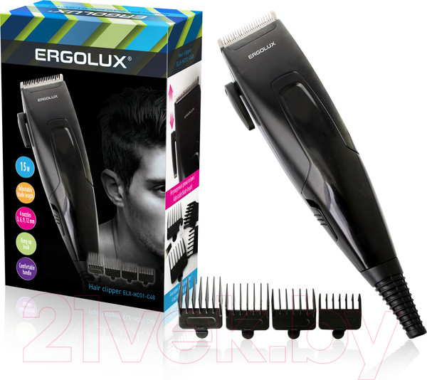 Изображение товара Машинка для стрижки волос Ergolux ELX-HC01-C48 / 13135 (черный)