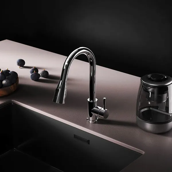 Изображение товара Мойка кухонная со смесителем Saniteco 6050 + X-Joy S F85B07500 (с сифоном, дозатором и коландером)