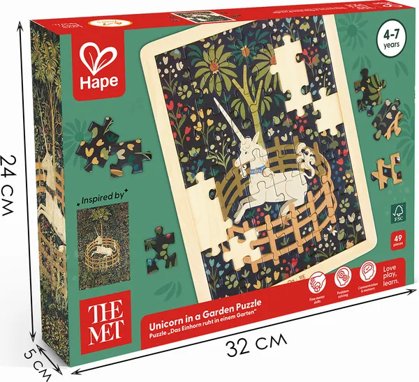 Изображение товара Пазл Hape Умняша Единорог в саду E1469_HP