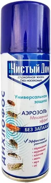 Изображение товара Аэрозоль от насекомых Чистый дом Дихлофос универсальный (150мл)
