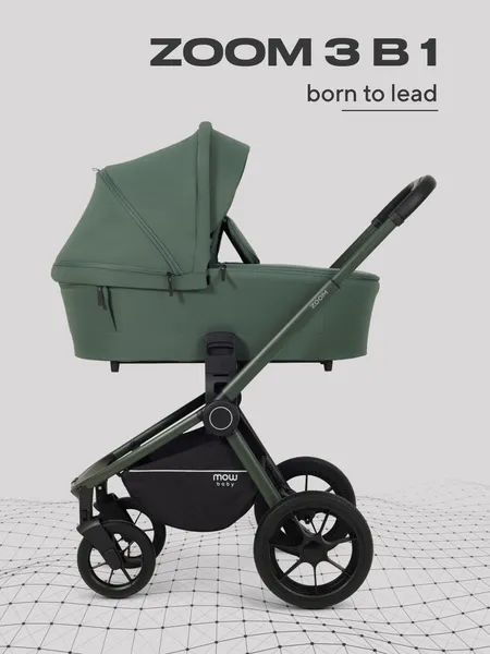 Изображение товара Детская универсальная коляска MOWbaby Zoom 3в1 RA087 (Forest Green)