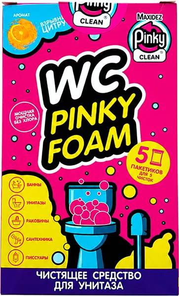 Изображение товара Чистящее средство для унитаза Maxidez Pinky Clean (10x90г)