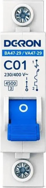 Изображение товара Выключатель автоматический DEKRON ВА47-29 1P С1A 4.5кА / mcb29-1-C01-dek