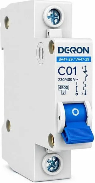 Изображение товара Выключатель автоматический DEKRON ВА47-29 1P С1A 4.5кА / mcb29-1-C01-dek