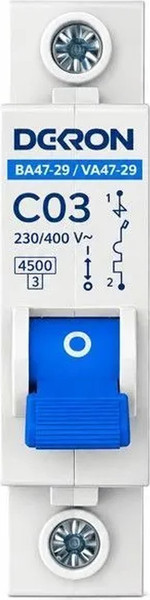 Изображение товара Выключатель автоматический DEKRON ВА47-29 1P С3A 4.5кА / mcb29-1-C03-dek