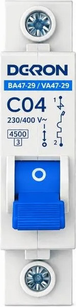 Изображение товара Выключатель автоматический DEKRON ВА47-29 1P С4A 4.5кА / mcb29-1-C04-dek