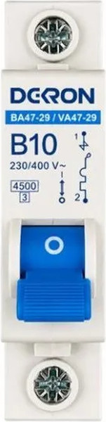 Изображение товара Выключатель автоматический DEKRON ВА47-29 1P B10A 4.5кА / mcb29-1-B10-dek