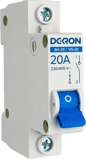 Изображение товара Выключатель нагрузки DEKRON ВН-29 1P 20А / is29-1-20-dek