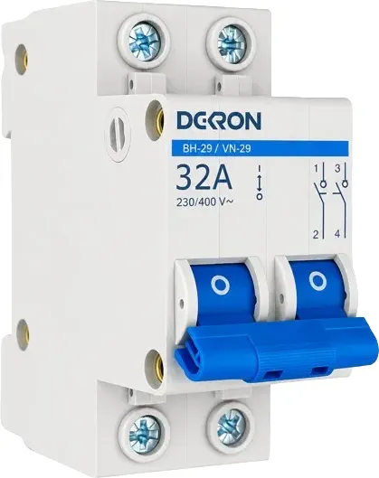 Изображение товара Выключатель нагрузки DEKRON ВН-29 2P 32А / is29-2-32-dek
