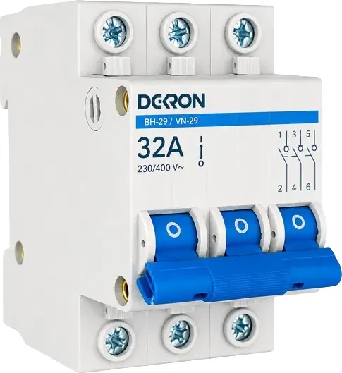 Изображение товара Выключатель нагрузки DEKRON ВН-29 3P 32А / is29-3-32-dek