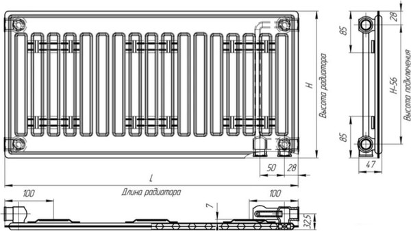 Изображение товара Радиатор стальной Лидея ЛУ 10-509 500x900