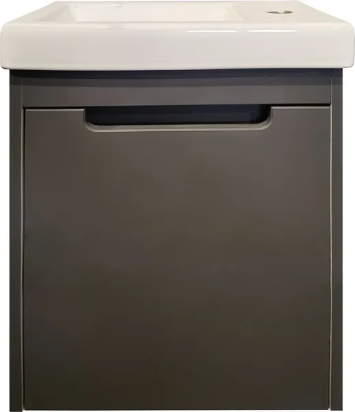 Изображение товара Тумба с умывальником Runo Микра 40 + Cersanit Como 40 S-UM-COM40/1-w (подвесная, темно-серый)