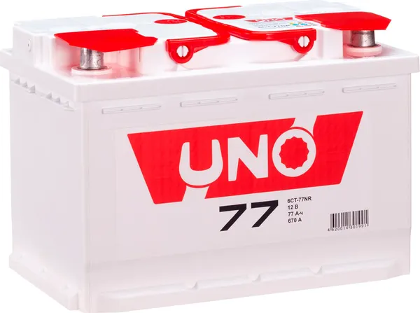 Изображение товара Автомобильный аккумулятор UNO 6СТ-77NR R 670A (77А/ч)