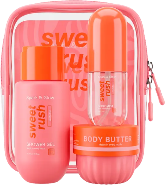 Набор косметики для тела Spark&Glow Body travel set vanilla blur