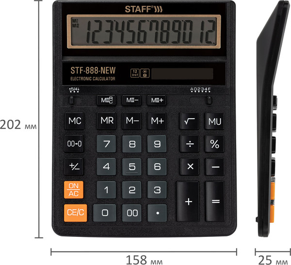 Изображение товара Калькулятор Staff STF-888-New / 273831 (черный)