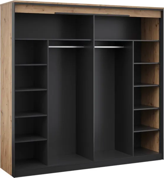 Изображение товара Шкаф Империал Тринити 4д с зеркалом (дуб онтарио/черный)