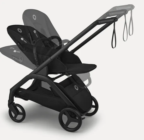 Изображение товара Детская прогулочная коляска Bugaboo Dragonfly complete (Black/Dusty Pink Plus)