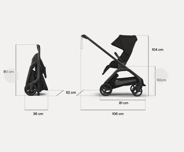Изображение товара Детская прогулочная коляска Bugaboo Dragonfly complete (Black/Dusty Pink Plus)