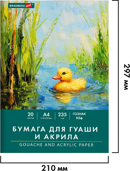 Изображение товара Набор бумаги для рисования Brauberg Уточка / 117732 (20л)