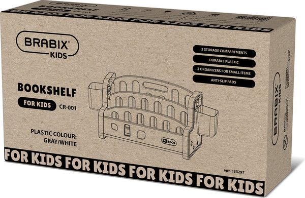 Изображение товара Полка Brabix Kids CR-001 / 533297 (белый/серый)