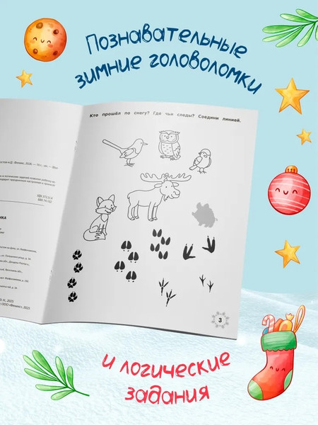 Изображение товара Развивающая книга Феникс-премьер Зимние головоломки снеговика, мягкая обложка (Заболотная Этери)