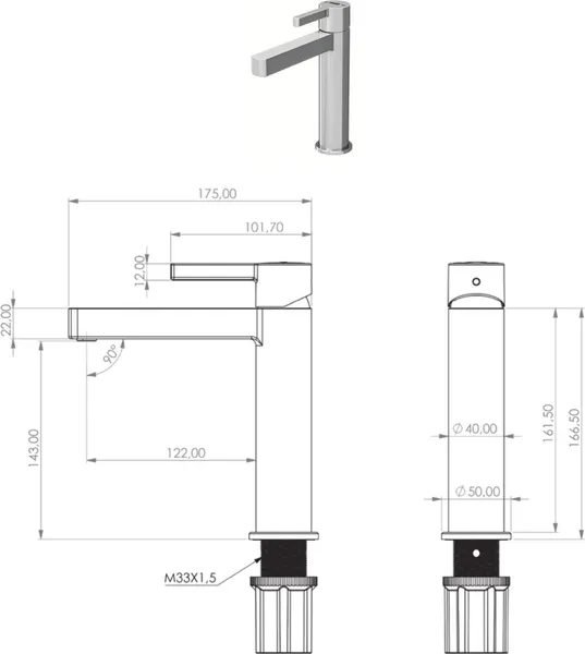 Изображение товара Смеситель Teska Azura LB 107 110 02
