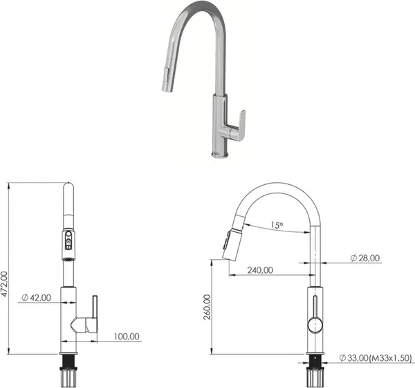 Изображение товара Смеситель Teska Mimoza EB 103 110 01