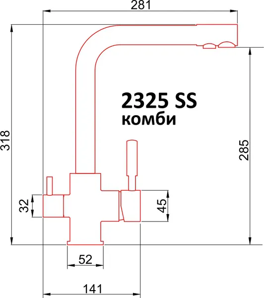 Изображение товара Смеситель Atoll 2325-SS