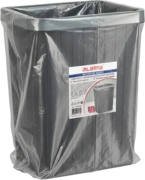 Изображение товара Мусорное ведро Laima 702295 (13л, черный)