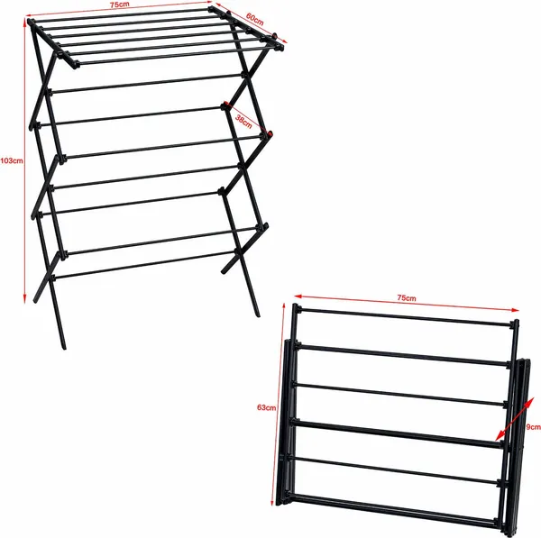 Изображение товара Сушилка для белья Laima Home Ladder Black Мини / 700473 (10м)