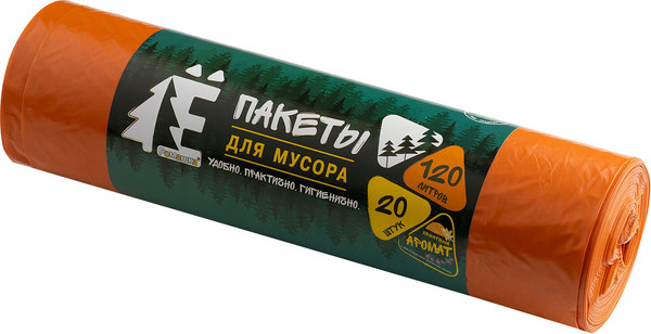 Изображение товара Пакеты для мусора Ромашка ЕЛР-ВР-120О / 702974 (20шт, 120л, оранжевый)