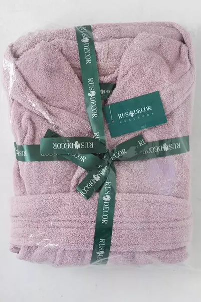 Изображение товара Халат Rusdecor Женский махровый с капюшоном (р.52, роза)