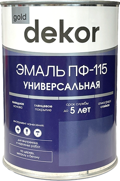 Изображение товара Эмаль Dekor ПФ-115 (800г, сиреневый)