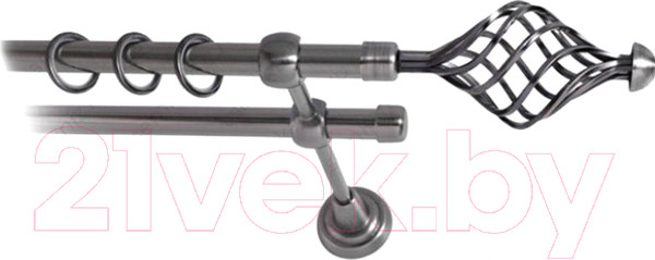 Изображение товара Карниз для штор Lm Decor Вираж 098 2р гладкий (антрацит, 3.6м)