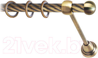 Изображение товара Карниз для штор Lm Decor Шар малый 124 1р витой (антик, 3.6м)