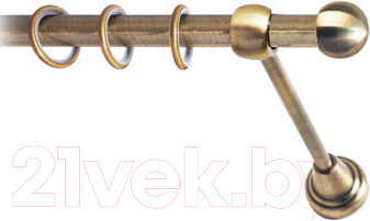 Изображение товара Карниз для штор Lm Decor Шар малый 124 1р гладкий (антик, 1.8м)