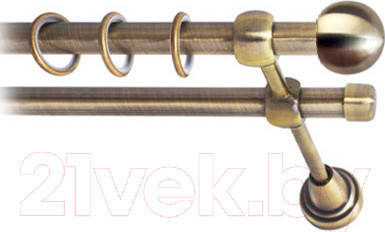 Изображение товара Карниз для штор Lm Decor Шар малый 124 2р гладкий (антик, 2м)