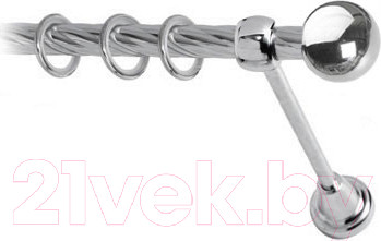 Изображение товара Карниз для штор Lm Decor Шар малый 124 1р витой (хром, 3м)