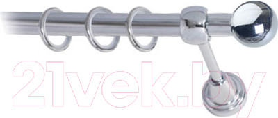 Изображение товара Карниз для штор Lm Decor Шар малый 124 1р гладкий (хром, 2.4м)