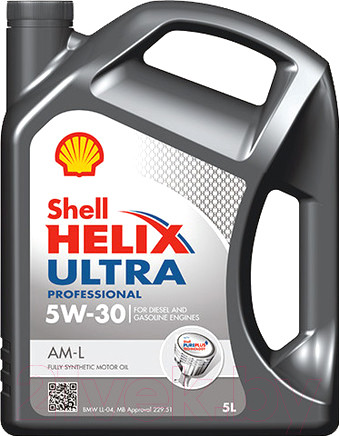 Изображение товара Моторное масло Shell Helix Ultra Professional AM-L 5W30 (5л)