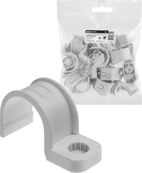 Изображение товара Скоба для трубы TDM SQ0405-6005 (20шт, серый)