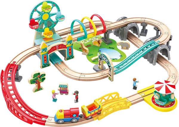 Изображение товара Железная дорога игрушечная Hape Парк развлечений E8571_HP