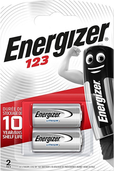 Изображение товара Комплект батареек Energizer CR123 2BP (2шт)