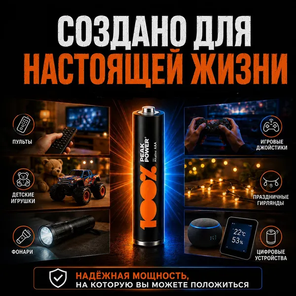 Изображение товара Комплект батареек Peakpower LR03/PP24A-2S2 (40шт)