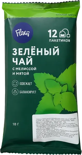 Изображение товара Чай пакетированный Floris Зеленый чай с мелиссой и мятой (12пак)