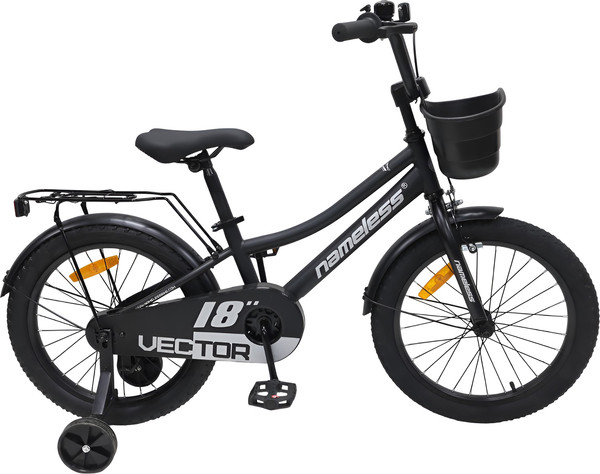 Изображение товара Детский велосипед Nameless Vector 18 2025 / 18V4-BK/SL(25) (8.7, черный матовый/серебристый, разобранный, в коробке)