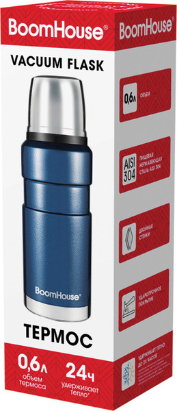 Изображение товара Термос для напитков Boomhouse 700309 (600мл, Dark Blue)