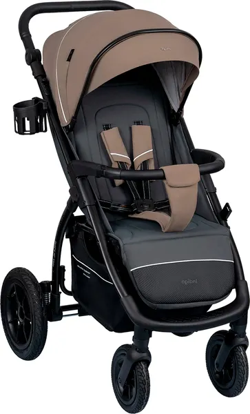 Изображение товара Детская прогулочная коляска INDIGO Epica Xl Air+ с сумкой (темно-бежевый/серый)