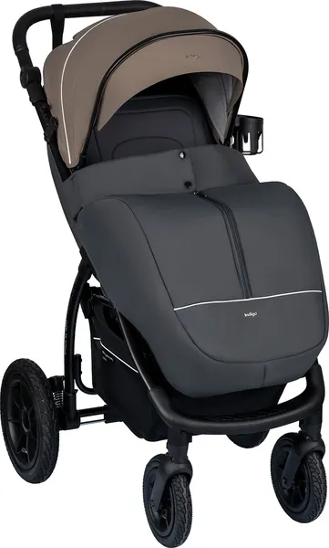 Изображение товара Детская прогулочная коляска INDIGO Epica Xl Air+ с сумкой (темно-бежевый/серый)